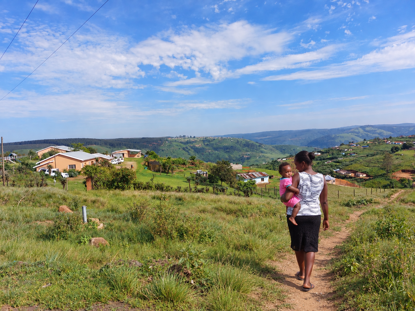 A child walking along a rural path